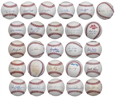 Lot of (26) Hall of Famers Single Signed Baseballs Including Willie Stargell & Richie Ashburn (PSA/DNA PreCert)